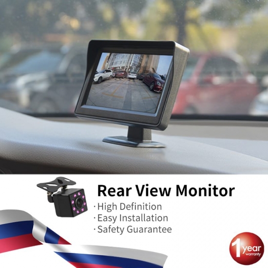 Hippcron Car Monitor 4.3 inch Screen For Rear View Reverse Camera TFT LCD Display HD Digital Color 4.3 Inch PAL/NTSC