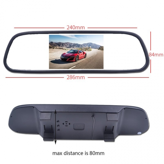 5 inch Car Mirror Monitor for Rear View Camera Auto Parking Backup Reverse Monitor HD 800x480 TFT-LCD Screen