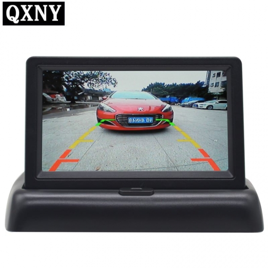 4.3 inch Foldable Car Monitor Reverse Camera Parking System for Car Rearview Monitors TFT LCD Display Cameras  NTSC PAL QXNY
