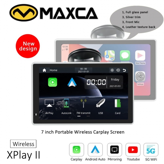 MAXCA XPlay II Portable Wireless Carplay PND 7 inch Apple Airplay Wireless Android Auto Sat Nav Multimedia Player