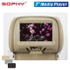 2pcs 7 Inch Car Headrest Monitor With Zipper Cover LED Digital Screen Pillow Monitor MP5 Player USB and SD Functions