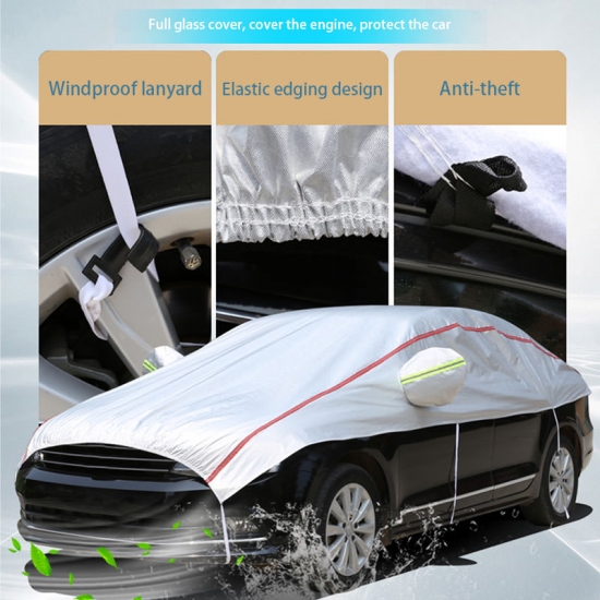 Universal Half Car Cover Waterproof Outdoor Cover Oxford Sun Rain Uv Protection Dustproof Snowproof Car Body Cover for SUV Sedan