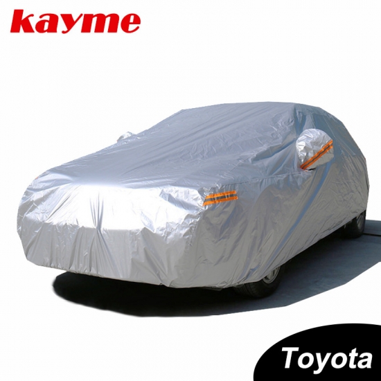 KAYME Waterproof Full Car Cover Sun Protection For Toyota Corolla Avensis Rav4 Auris Yaris Camry Prius Hilux Land Cruiser Crown