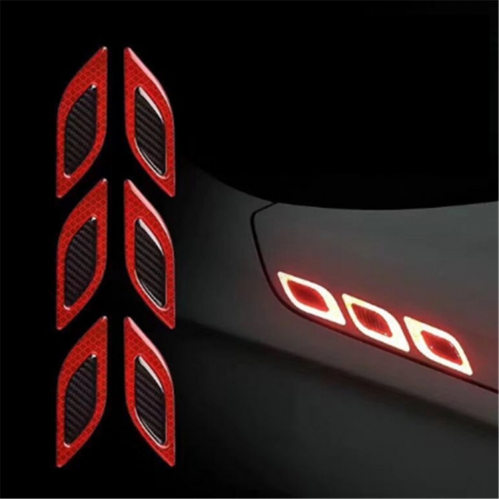 6pcs/Set Car Reflective Stickers Anti-Scratch Safety Warning Sticker for Truck Auto Motor Exterior Decorative Accessories