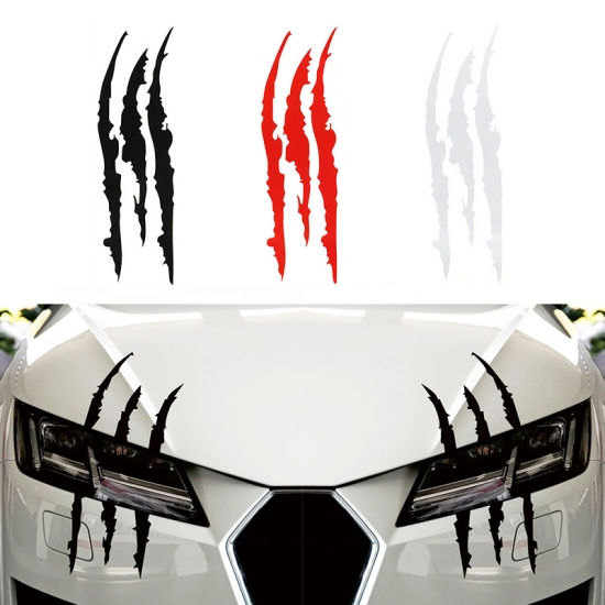 Auto Car Sticker Reflective Monster Claw Scratch Stripe Marks Headlight Decal A
