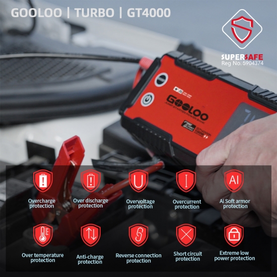 GOOLOO 12V Car Jump Starter 4000A Car Battery Starter 26800mAh Portable Power Bank Booster Auto Starting Device Emergency Start