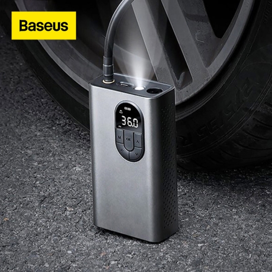Baseus Car Air Compressor Electric Tyre Inflator Pump With LED Lamp For Motorcycle Bicycle Tire Portable Inflatable Pump