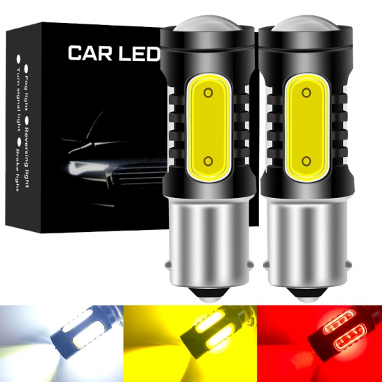 2PCS 1156 P21W LED BA15S PY21W BAU15S Bulb 12V COB 5SMD T20 7440 W21W 3157 1157 BAY15D P21 or 5W LED for Reverse Turn Signal Light
