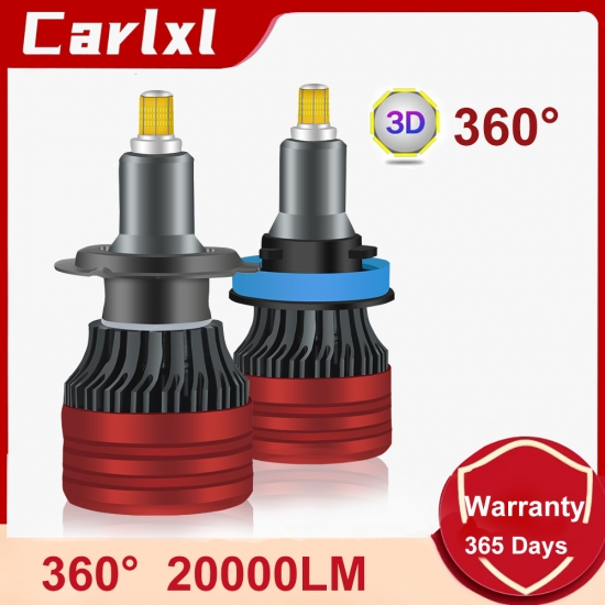 Carlxl H1 H7 LED 360 H4 20000LM HB3 HB4 9012 HIR2 Led H11 H8 9006 9005 Car Headlight Bulb Auto Fog Lighting  Turbo Mini Lamp