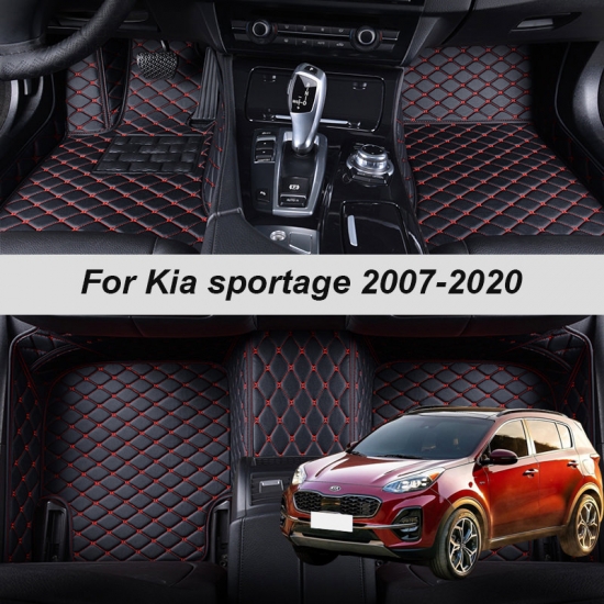 Custom Made Leather Car Floor Mats For Kia sportage 2007 2008 2009 2010 2018 2013 2014 2020 Carpets Rugs Foot Pads Accessories