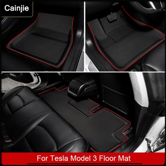Tesla Model 3 Floor Mats Trunk Mat Accessories Model3 2021 2022 New Car Custom Left / Right Rudder Carpet XPE 3D Foot Pad