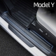 Front Rear Door Sill Guards and Trunk Threshold Bumper Protector For Tesla Model Y 2021 Door and Trunk Sill Plate Covers TPE Rubber