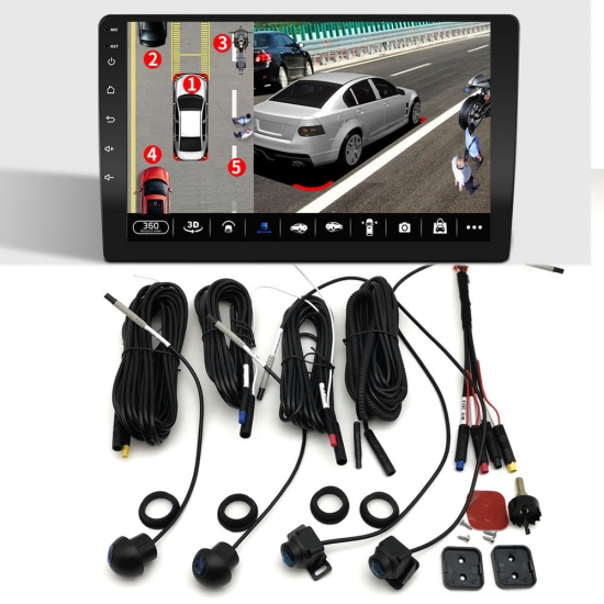360 Degree Panoramic Camera 720P HD Rear Front Left Right 360 Panoramic Accessories for Car android Radio