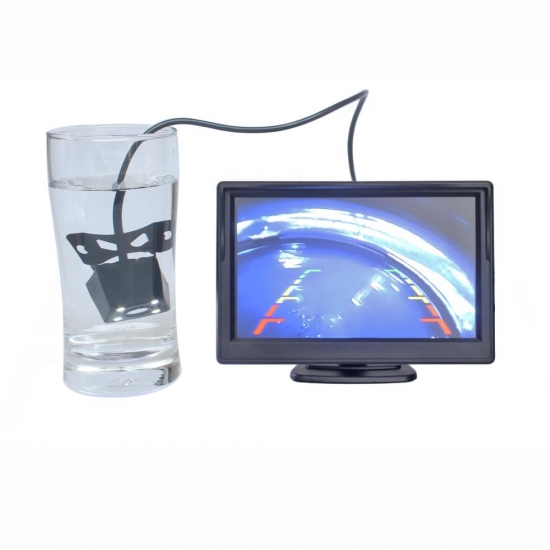 DIYKIT 5 Inch 800 x 480 HD Car Monitor Waterproof Reverse LED Night Vision Backup Rear View Car Camera with Monitor