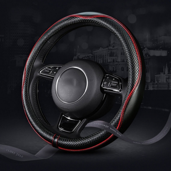 Genuine Leather Car Steering Wheel Cover Soft Wearable Universal Coprivolante Auto  Interior Accessories Red Blue Black