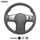Steering-Wheel Cover Wrap Hand Sewing For Nissan Pathfinder III 2004-2014 Frontier Xterra Black Beige Gray