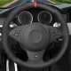 Car Steering Wheel Cover Anti-Slip Black Genuine Leather Suede For BMW M5 E60 E61 M6 E63 E64 2005 2006 2007-2010