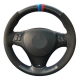 Car Steering Wheel Cover Hand-stitched Black Suede Black Carbon Fiber For BMW M Sport M3 E90 E91 E92 E93 E87 E81 E82 E88