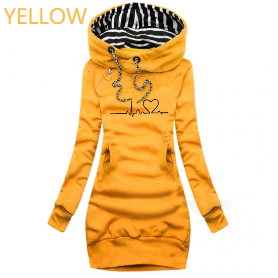 Autumn and Winter Women Dresses Fashion Long Sleeve Hoodie Dress Casual Hooded Dresses for Women Pullover Dress