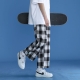Harajuku Plaid Pants Mens 2022 New Comfortable Loose Streetwear Joggers Korean Casual All-match Trendy Flannel Wide Trousers