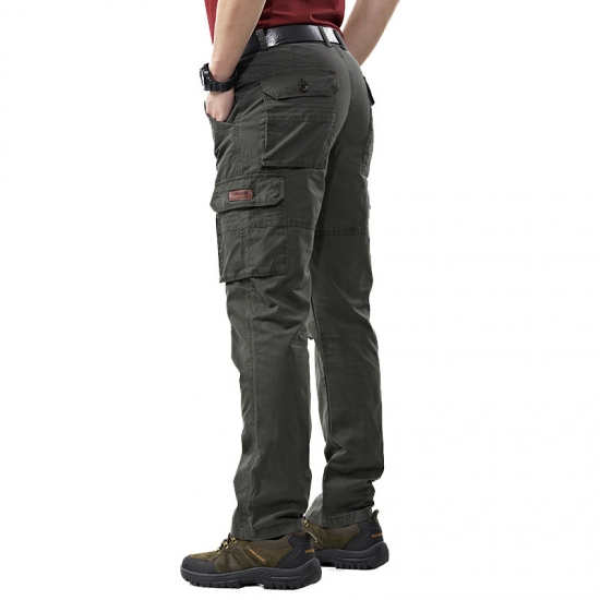 Men Overalls Military Army Cargo Pants Spring Cotton Baggy Denim Pants Male Multi-pockets Casual Long Trousers Plus Size 42