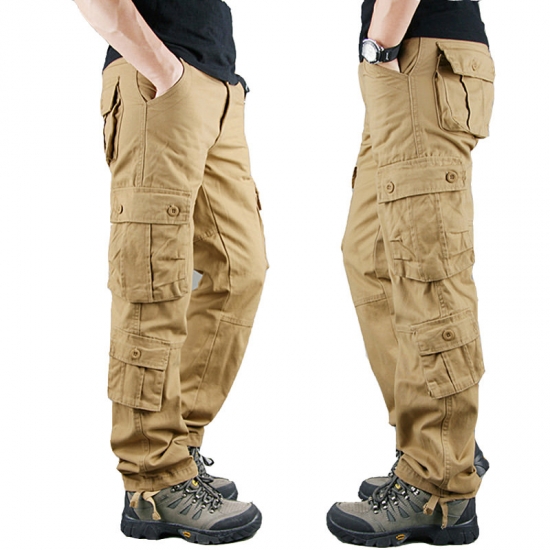 2022 Spring Mens Cargo Pants Khaki Military Men Trousers Casual Cotton Tactical Pants Men Big Size Army Pantalon