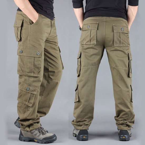 2022 Spring Mens Cargo Pants Khaki Military Men Trousers Casual Cotton Tactical Pants Men Big Size Army Pantalon