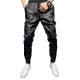 New Winter Thick Warm PU Leather Pants Men Clothing 2022 Simple Big Pocket Windproof Casual Motorcycle Trousers Black Plus Size