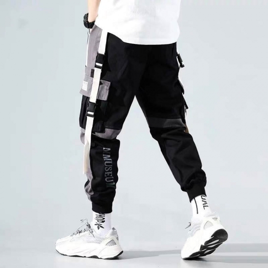 New Streetwear Men Multi Pockets Cargo Harem Pants Hip Hop Casual Male Track Pants Joggers Trousers Fashion Harajuku Men Pants