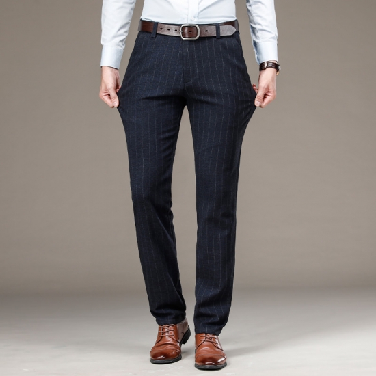 2022 Mens Business Casual Long Pants Suit Spring Autumn Fashion Pants Male Elastic Straight Formal Trousers Plus Big Size 29-40