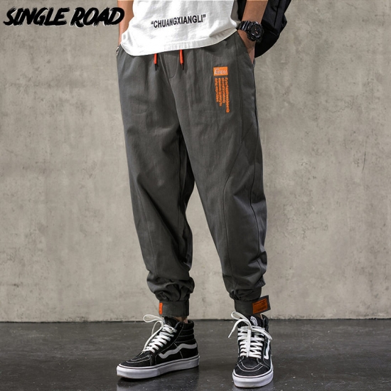 Single Road Mens Harem Pants Men Fashion 2022 Baggy Cotton Hip Hop Joggers Japanese Streetwear Trousers Male Cargo Pants For Men
