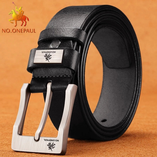NO ONEPAUL Leather For Men High Quality Buckle Jeans Cowskin Casual Belts Business Cowboy Waistband Male Fashion Designer