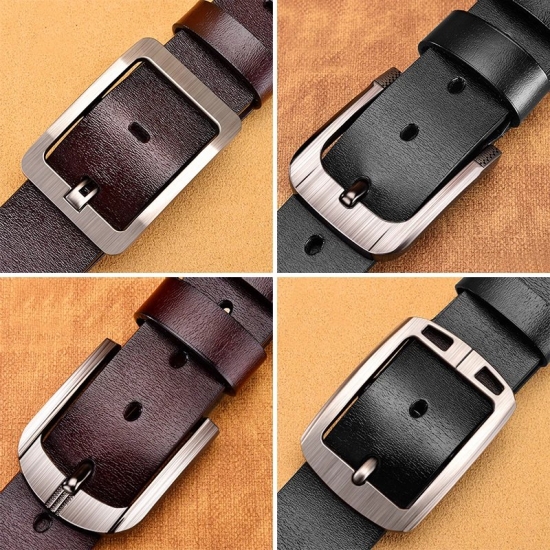 Mens Cow Leather Belts Luxury Strap Male Belts For Fashion Classic Vintage Pin Buckle Men Belt Large Size 2022
