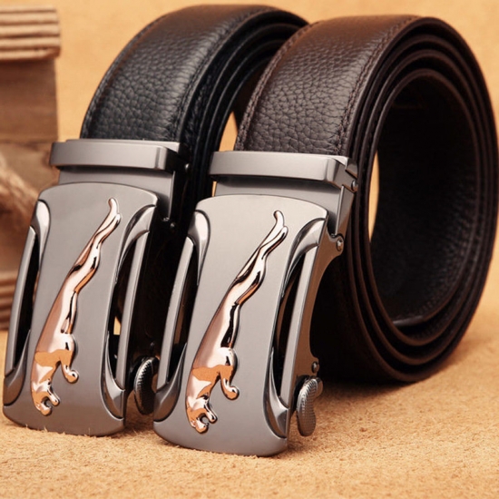 Belt Mens Genuine Leather Pure Cowhide Automatic Buckle Young People Trend Belt Business Casual Mens Trouser Belt