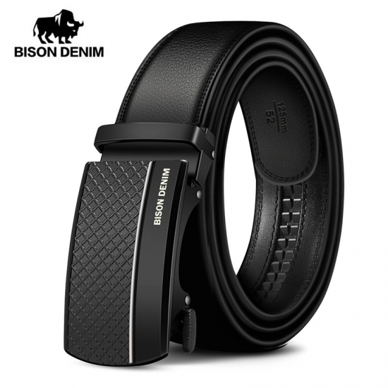 BISON DENIM Genuine Leather Automatic Men Belt Luxury Strap Belt for Men Designer Belts Men Fashion Belt N71416