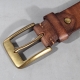 Vintage Luxury Handmade Leather Copper Buckle Mans Belt Cinturon Gotico Cowhide Retro All-match Casual Jeans Soft Belt ABC