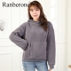 Ranberone Hoodies Women Cotton And Velvet Thick Sweater Solid Loose Long Sleeve Pullover Sportswear Style Fitness Tops