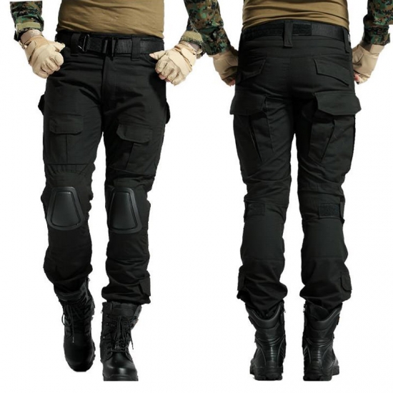 Men Combat Pants with Knee Pads Airsoft Tactical Military Army Trousers MultiCam CP Hiking  Camouflage Pants  Multi-pocket