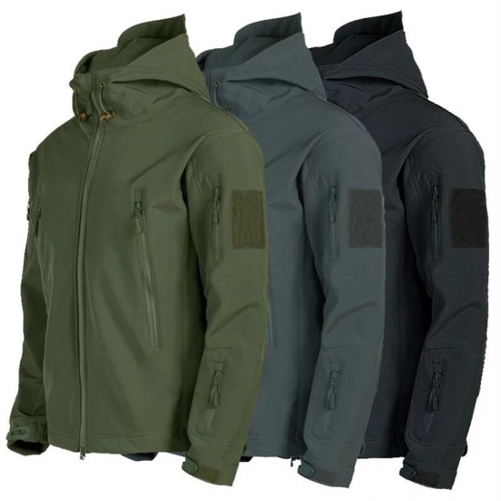 Softshell Tactical Jackets Men Windproof Waterproof Hooded Fleece Coat Camouflage Military Sports Hiking Jacket Chaquetas Hombre