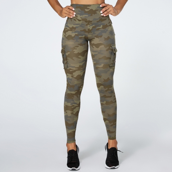 Camouflage Yoga Pants Women Fitness Leggings Workout Sports With Pocket Sexy Push Up Gym Wear Elastic Slim Pants MITAOGIRL