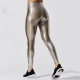 Womens Yoga Pants High Waist Metallic Luster Gym Sportswear Y2K Female Legging Tight Pants Sexy Shiny Sports Cloth