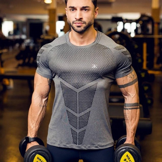2022 New large-type Men Compression T-shirt men Sporting Skinny Tee Shirt Male Gyms Running T-shirt Fitness Sports men t-shirts