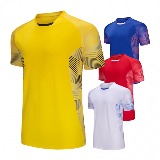 Fashion Sport Print Tee Outdoor Running Workout Fitness Jerseys  Casual Breathable Short Sleeves Summer Man Soccer Team Shirts