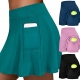 Women Fitness Tennis Pink Black Blue Green Short Skirt With Pocket Quick Dry Sports Skirts Plus Size