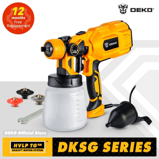 DEKO DKSG Series HVLP Spray Gun Painting Electric High Pressure Airbrush Tools Battery AC-DC Cordless Sprayer for Easy Paint