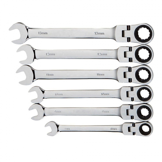 Combination Ratchet Wrench, with Flexible Head, Dual-purpose Ratchet Tool, Ratchet Combination Set- Car Hand Tools