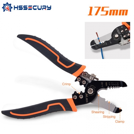 175mm Stripping Crimping Pliers Wire Stripper Multi Functional Ring Crimpper Electrician Peeling Network Cable Stripper Tools