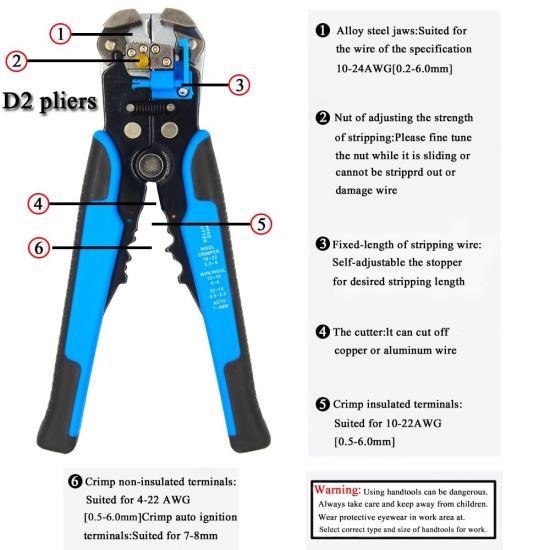 Stripping Multifunctional Pliers, Used For Cable Cutting, Crimping Terminal 0-2-6-0mm, High-precision Automatic Brand Hand Tool