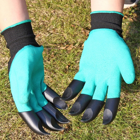 Garden Gloves with Single-Double Fingertips Claws Waterproof Gardening Working Gloves for Digging Planting Weeding Seed
