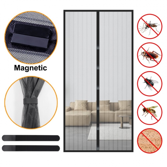 Magnetic Screen Door Curtain Anti-Mosquito Net Fly Insect Screen Mesh Automatic Closing Door Screen Magic Kitchen Screen Mesh